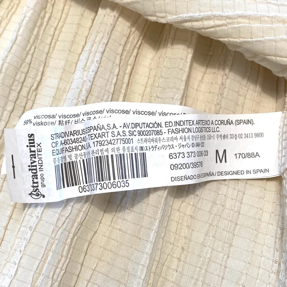 Stradivarius Cream Wrap Midi Dress - Size M - Picture 11 of 15